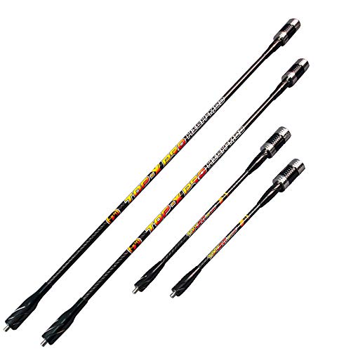 ZSHJGJR Archery Carbon Bow Stabilizer Balance Rod Archery Extender Stabilizer Bar 12" 15" Side-Bar Extension Pole 30" 33" Main-Bar Damping Rods for Recurve Compound Bow