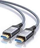Highwings 4K Fiber Optic HDMI Cable 49FT Long - Unidirectional 4K HDR Braided HDMI Cord, 18Gbps High Speed with Ethernet/ARC, 3D, HDCP 2.2, ARC, Compatible for PS-5/4/3/4K HDTV/Streaming Media