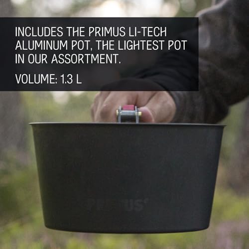 Primus Essential Plus Camping Gas Stove Set - Complete Cooking Kit with 1x 1.3L Camping Pot, 1x Pan, and Built-in Burner for Outdoor Adventures - Image 4