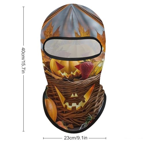 Máscara facial de pasamontaña con diseño de hoja de arce y calabaza para hombres y mujeres, protección solar, transpirable, cubre todo el rostro para senderismo, ciclismo, correr y conducir miniatura 2