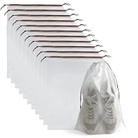 12 Pcs Shoe Bags for Travel PLULON Clear Drawstring Travel Shoe Bags for Packing Waterproof Dustproof Shoes Organizer Pouch Travel Accessories Shoe Storage Bag for Women Men Portable Travel Essentials