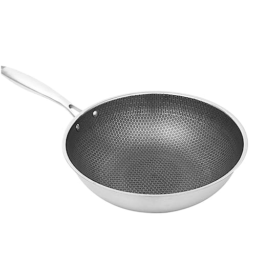 Wok de acero inoxidable con superficie honeycomb antiadherente miniatura 1