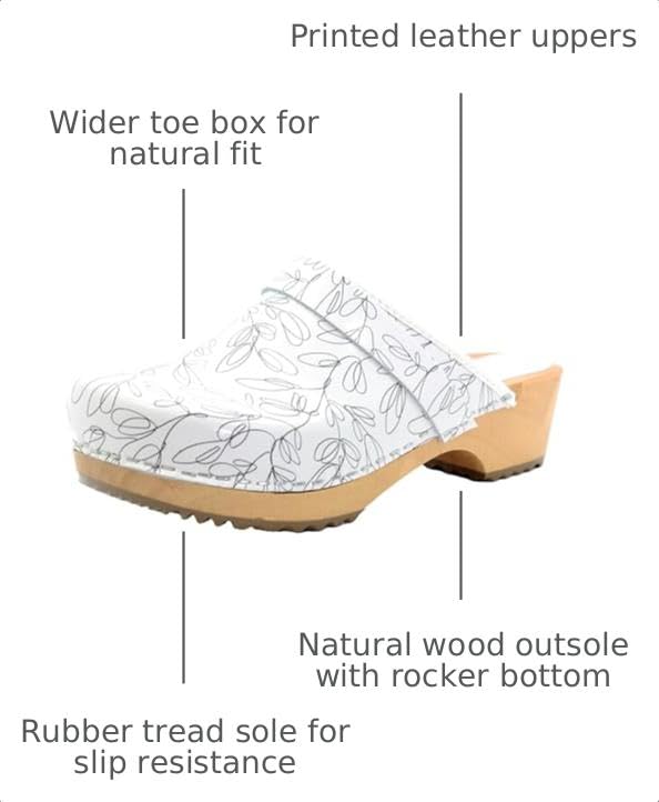 Image of Bjork Maja Wood Open Back Leather Clogs