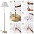 EOEYYOYB Modern Floor Lamp with 3 Color Temperatures, Foot Switch Standing Lamps for Living Room,Tall LED Standing Lamps for Living Room, Bedroom, Office, Beige Linen Shade, 9W Bulb Included, Gold