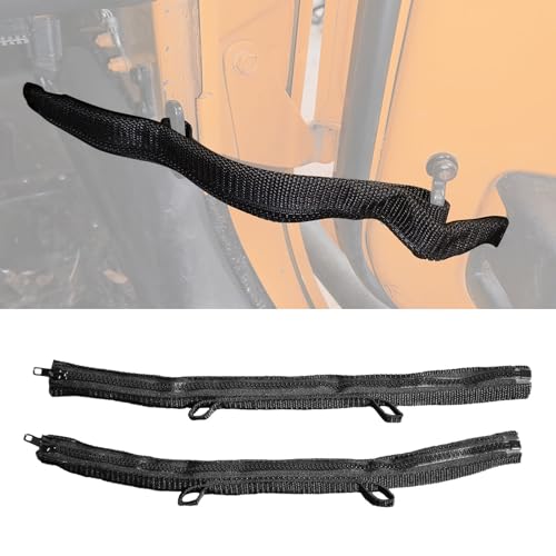 Door Limiting Straps with Wire Harness Protection Fits 2007-2018 Jeep Wrangler JK JKU 2 Door & 4 Door Durable Interior Accessories for Door Protection Black