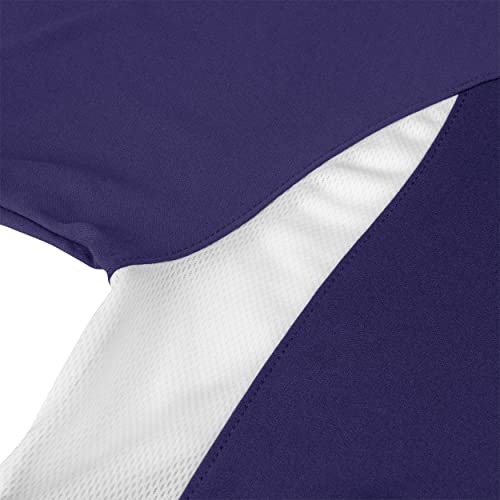 Champro Boys' Top Spin Lightweight Youth Baseball Jersey, Purple, White, Medium