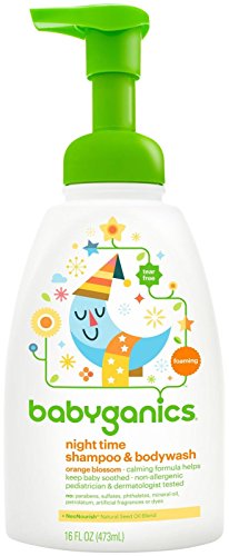 BabyGanics Foamin' Fun Night Time Shampoo & Bodywash, Natural Orange Blossom, 16 Fluid Ounce, 1 Pack