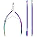 3 Pieces Cuticle Nipper with Cuticle Pusher Cutter Stainless Steel Cuticle Trimmer Clipper Nail Gel Remover Manicure Tools for Fingernails and Toenails (Chameleon)
