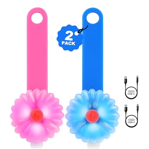 AHJ Collier Lumineux pour Chien, Sécurité LED Clignotant, Rechargeable USB, 3 Modes de Clignotant, Imperméable pour Enfants, Cadeau de Chien (Rose/bleu)