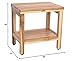 EcoDecors Eleganto 18 Inch Natural Color Waterproof Teak Wood Shower Bench Stool Seat Chair For Inside Shower Provides Safety, Storage, and Organization For Bathroom Accessories