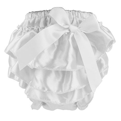gazechimp A Criança Do Bebê Plissado Calças Frisadas Fralda Capa Bloomers Pettiskirt 0-6M - Branco