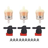 Autoparts 1/4' Fuel Gas Filter Shut Cut Off Valves Clamps Replacement for Briggs & Stratton in Line