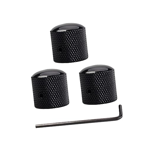 Alasum 3個 ギターコントロールノブ エレキギターアンプ ベースアンプ bass ギターパーツ ボリュームコントロールノブ 真鍮 つまみ パック 付属品 増幅器