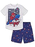 Marvel Spiderman Toddler Boys T-Shirt and French Terry Shorts Set White 4T