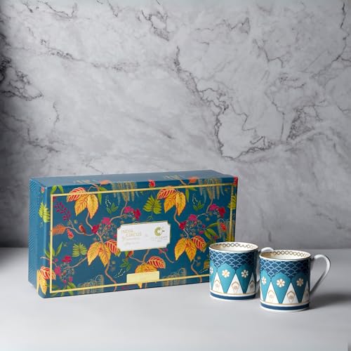 Image of India Circus Fine Bone China Coffee Mug Set of 6-220 Ml Each | Accented with 22 Carat Gold (6 Pcs)(LE11), Tea Cup Set of 6, Mugs for Coffee, Cups Set, Ideal for Gifting, Perfect for Home & Office