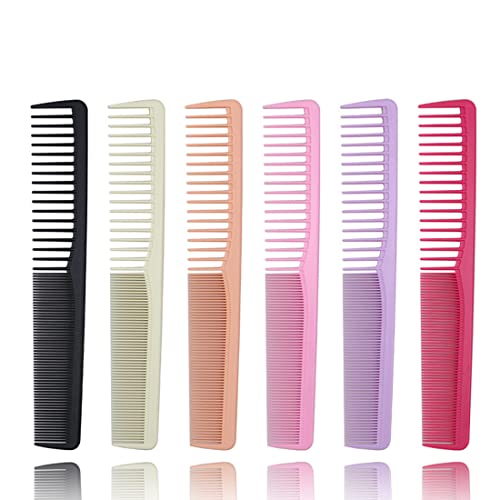 SCJJZ peine,slick gorilla,peine pelo rizado,peine hombre,peines de peluqueria profesional,Peine multiusos de dientes anchos y finos, peine para cortar el cabello, peine para peluquería (6 piezas) Cover