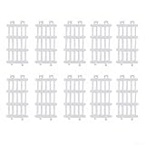 Paneles de plástico PVC para valla y puerta de ferrocarril para simulaciones de escenas de granja y pasto, juego de 10 (blanco)