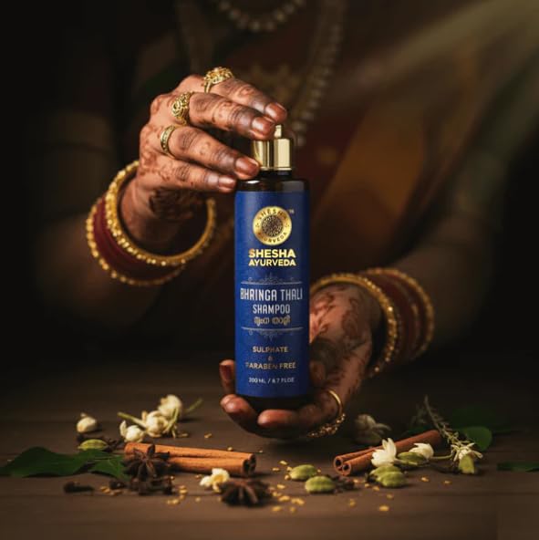 Image of Shesha Ayurveda Bhringa Thali Ayurvedic Shampoo & Conditioner Combo Kit (Sulphate & Paraben Free) 200 ML Each