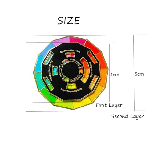 Color Wheel Pin Enamel Wheel Brooch Color Mixed Guide Pins Gift for an Artist2