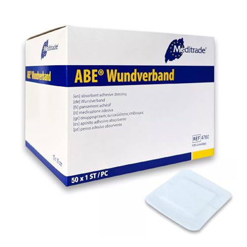 Wundpflaster Steril 15x10cm 50 Stück Steriler Wundverband Pflaster Saugstark&Hautfreundlich Wundauflage nicht haftend 10x5cm Akute Wundversorgung und postoperatives Pflast+E-Book (über Gesundheit)