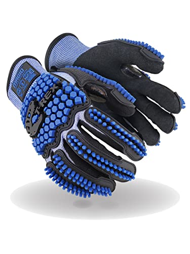 Image of MAGID T-REX Flex Series Extremely Lightweight AeroDex Technology VersaTek Grip Palm Coated Impact 3 Glove - Size 9 /L-ANSI Level A8-1 Pair Blue