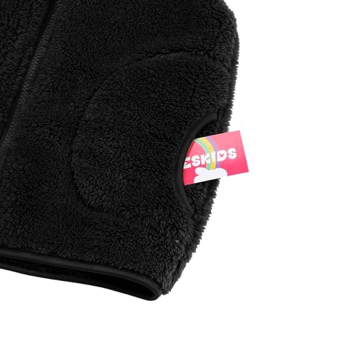Image of JESKIDS Girls' Boys Sherpa Fleece Vest Outwear Lightweight Solid Color Cute Jacket with Pockets 2-11 Years