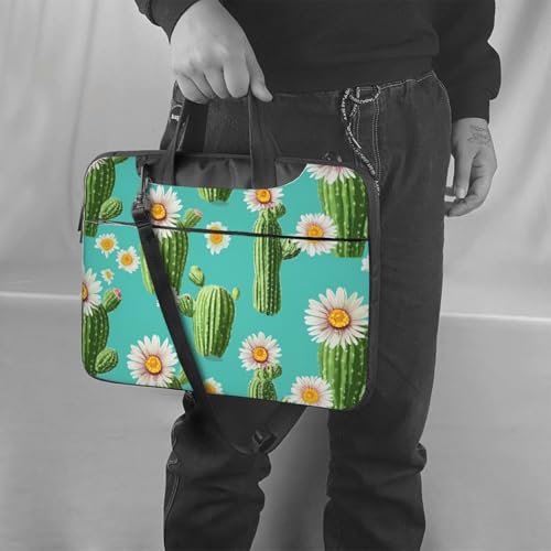 Bolso para laptop con diseño de cactus y flores de 15.6 pulgadas miniatura 2