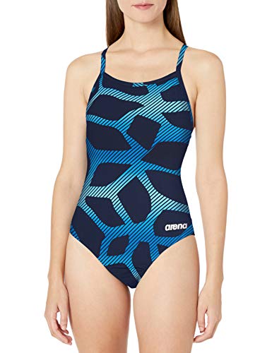 Arena Spider Light Drop Back MaxLife One Piece Swimsuit, Navy - Navy, 30