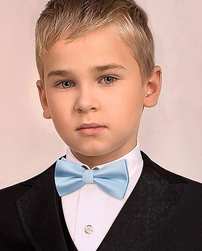 Image of HISDERN Bow Ties for Boys Pre Tied Toddler Bow Tie Adjustable Kids Bowties Clip On Fun Patterned Bowties for Wedding Party