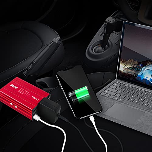 Power Inverters For Vehicles, 300W Car Plug Adapter Outlet, Dc 12V To 110V Ac Converter With 4.2A Dual Usb Car Charger For Laptop, Computer, And More #TOP6