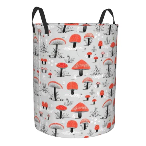 Grand panier à linge imprimé champignons au design amusant - 3