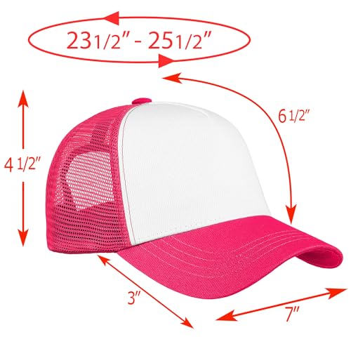 Image of Falari 5-Panel Mesh Baseball Cap, Trucker Hat, Structured Plain Design, Cotton, Adjustable Size