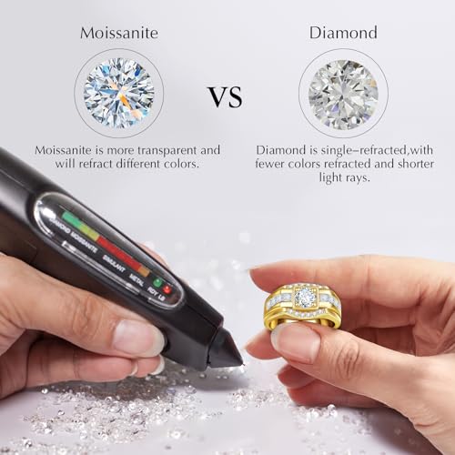 Moissanite Engagement Rings Mens Wedding Band 925 Sterling Silver 14K /White Gold Plated Promise Rings for Him 0.8CT Round Cut Anniversary Jewelry Gifts Size 8-123