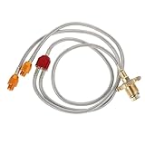 EPIGEIST Gastank Adapter Konverter Flüssiggas Zylinderanschlussschlauch Aus Edelstahl Mit Luftventilschutz Für Campinggrill Outdoor Kochgerät Anschlusszweier Gaskocher