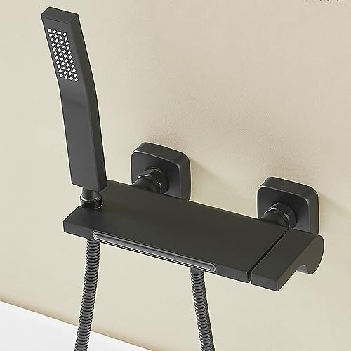 Robinet de bain cascade mural blanc mitigeur eau froide chaude laiton