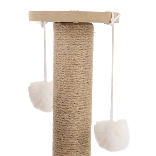 Rascador para gatos con estructura estable y juguete interactivo miniatura 7