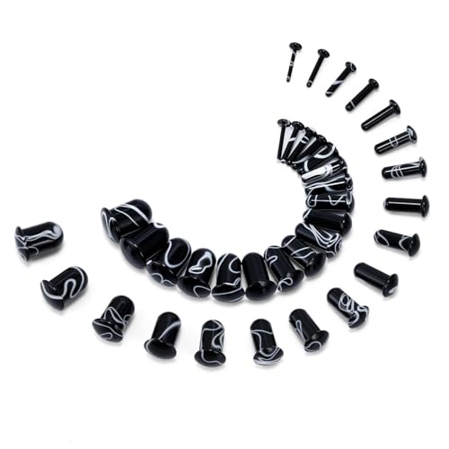 TBOSEN 0.5mm Increments Acrylic Stretching Kit Plugs Expander with O-Rings Body Piercing Ear Gauges Set 14G-00G