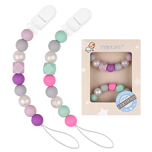 Pacifier Clip Baby Boys Silicone Paci Clip Teething Relief Teether Toy