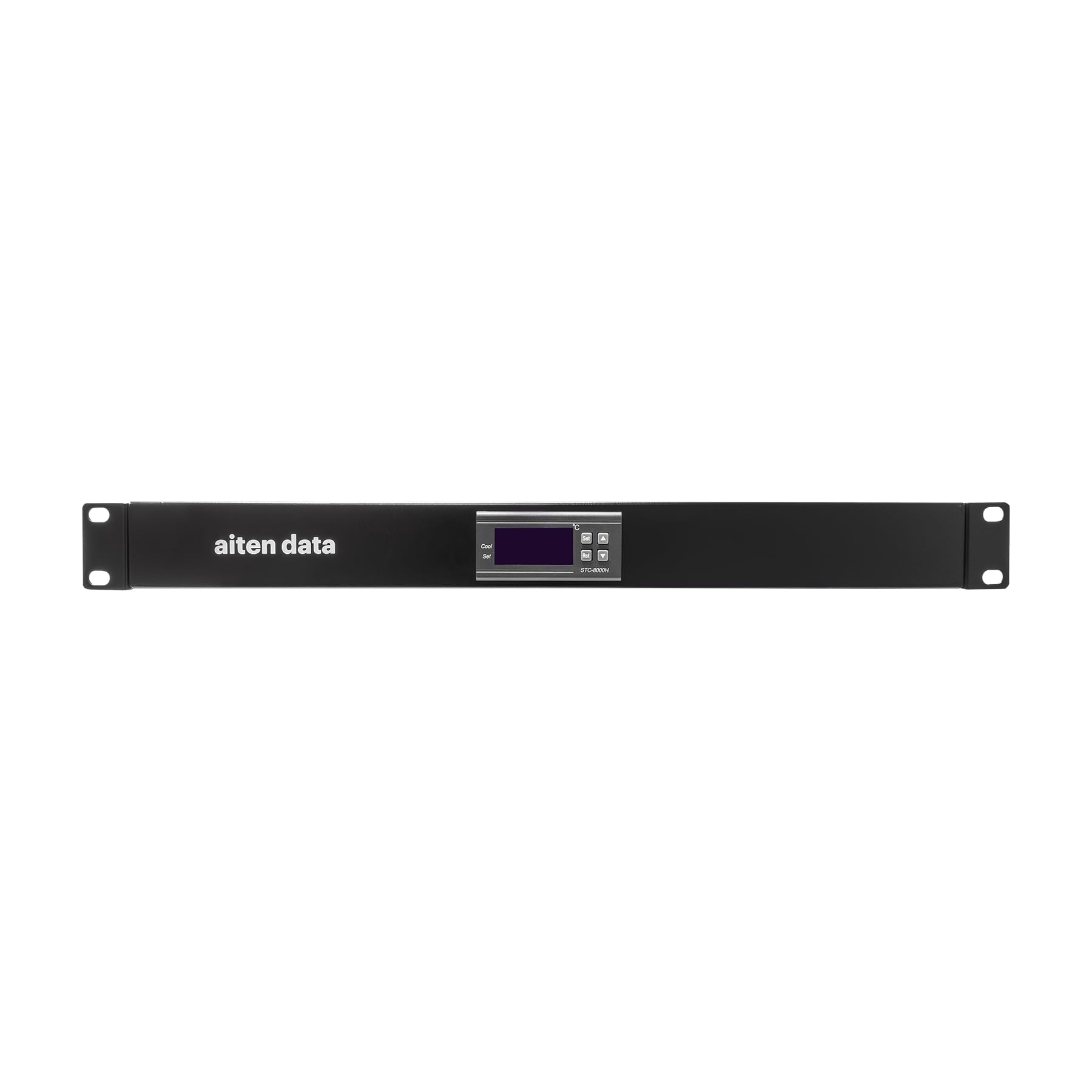 Aiten Data Termostato Digital 2 Ventiladores 1U para Armario Rack - Pantalla Digital Que Facilita el Monitoreo del Ambiente - Interruptor On-Off - Sensores de Temperatura y Dos Ventiladores de 12 cm