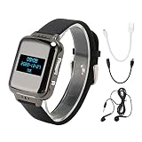 Cryfokt Orologio con Registratore Vocale, Schermo di Protezione per gli Occhi Hi-Fi Bluetooth 4.2 Stereo Senza Perdita di Dati con Contapassi e Spegnimento con Timer per E-book, p (16GB)