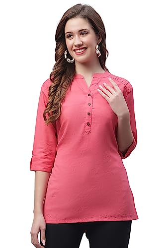 Image of Pistaa's Women's Cotton Relaxed Fit Short Kurti