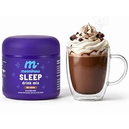 MoonBrew Magnesium Hot Cocoa Sleep Aid - Melatonin-Free Nighttime Drink Mix with Zinc Glycinate & Taurate - Sugar-Free Sleepy Hot Chocolate for Relaxation, Stress & Deep Rest - 25 Servings