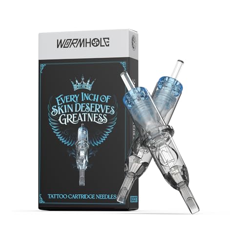Image of Wormhole Tattoo Cartridge Needles 20PCS Disposable # 10 Round Magnum Tattoo Needle Compatible with Standard Tattoo Gun for Coloring on Curved Areas and Fine Filling for Small to Medium Areas (1015RM)
