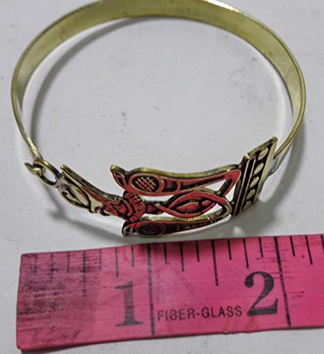 Egyptian Egypt Handmade Brass Bracelet Cuff King Tut Queen Nefertiti Snake Horus Luots Cleopatar Luck Hieroglyphics Pharaoh Pharaohs Pharaoh’s Costume Jewelry Accessory Hieroglyphic Souvenir #TOP1