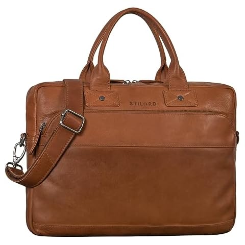 STILORD 'Alvin' Business Laptop Bag Leather Vintage Shoulder Bag 15 Inch Notebook Bags Large Cover