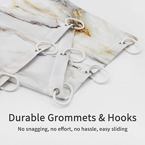 Mitovilla Grey Gold Marble Shower Curtain Set, Abstract Modern Shower Curtain For Bathroom Decor, Luxury Standard Shower Curtain For Bathtub, Waterproof Washable Fabric Shower Curtain, 72 X 72 #TOP5