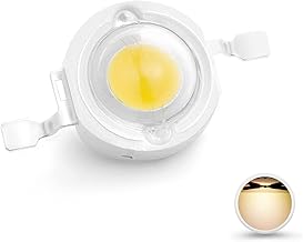 CHANZON 10pcs High Power LED Chip 1W Warm White 3000K-3500K (Input 300mA-350mA/DC 3V-3.4V/1watt) Diode Super Bright Intensity Light Emitting Components DIY Lighting