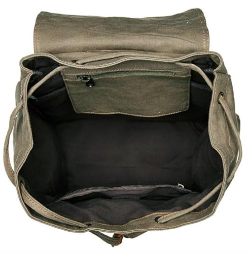 Image of Vintage Canvas Backpack, HuaChen Mens Travel Rucksack for Laptop Hiking School Bookbag