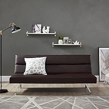 Naomi Home Zoe Futon Sofa Bed, Espresso, Faux Leather, 68.9" L x 31.80" W x 30.7" H