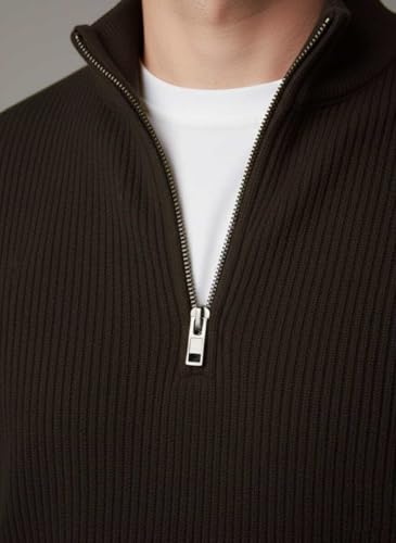 Image of Men's Full Sleeve Winter Wool Half Zipper Pullover Sweater